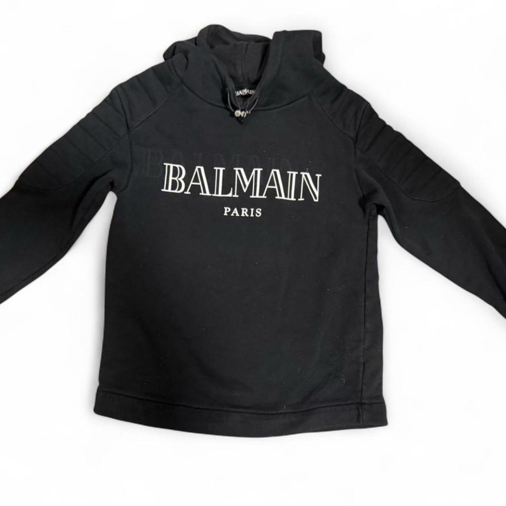 Balmain Black Logo Hoodie Sweatshirt